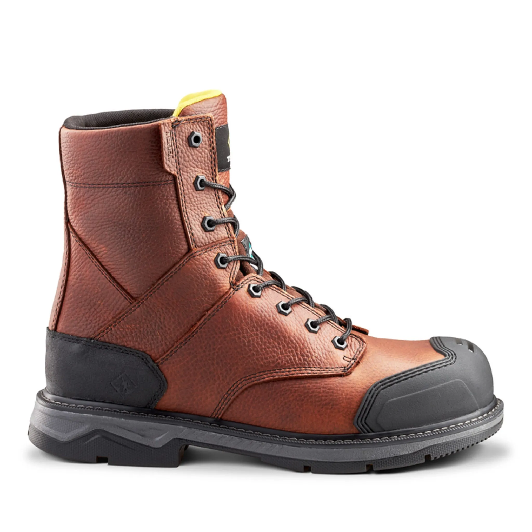 Terra Men's Safety Work Boots Patton 8" Leather Waterproof with Composite Toe and Plate | Sizes 3-15