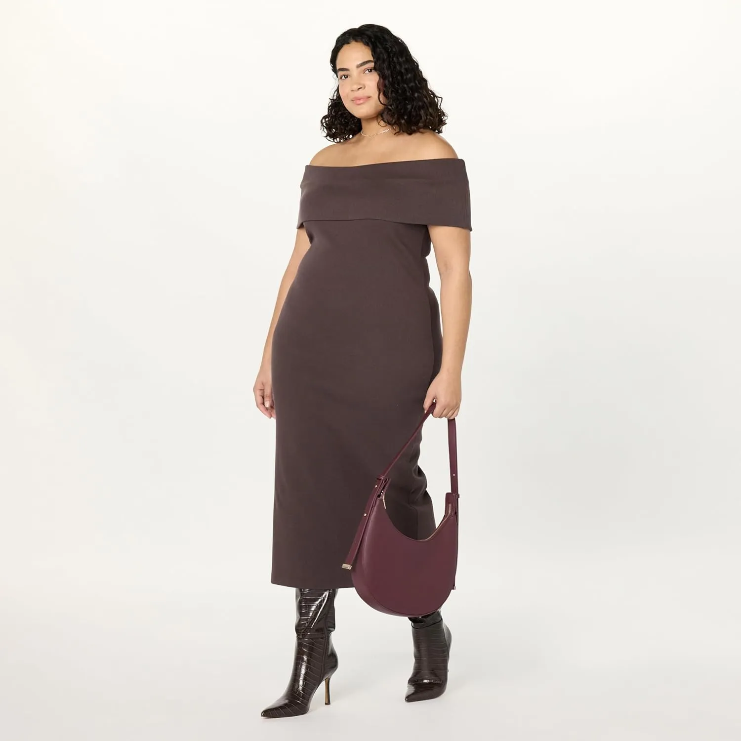 The Drop Women's Lora Off The Shoulder Midi Sheath Dress