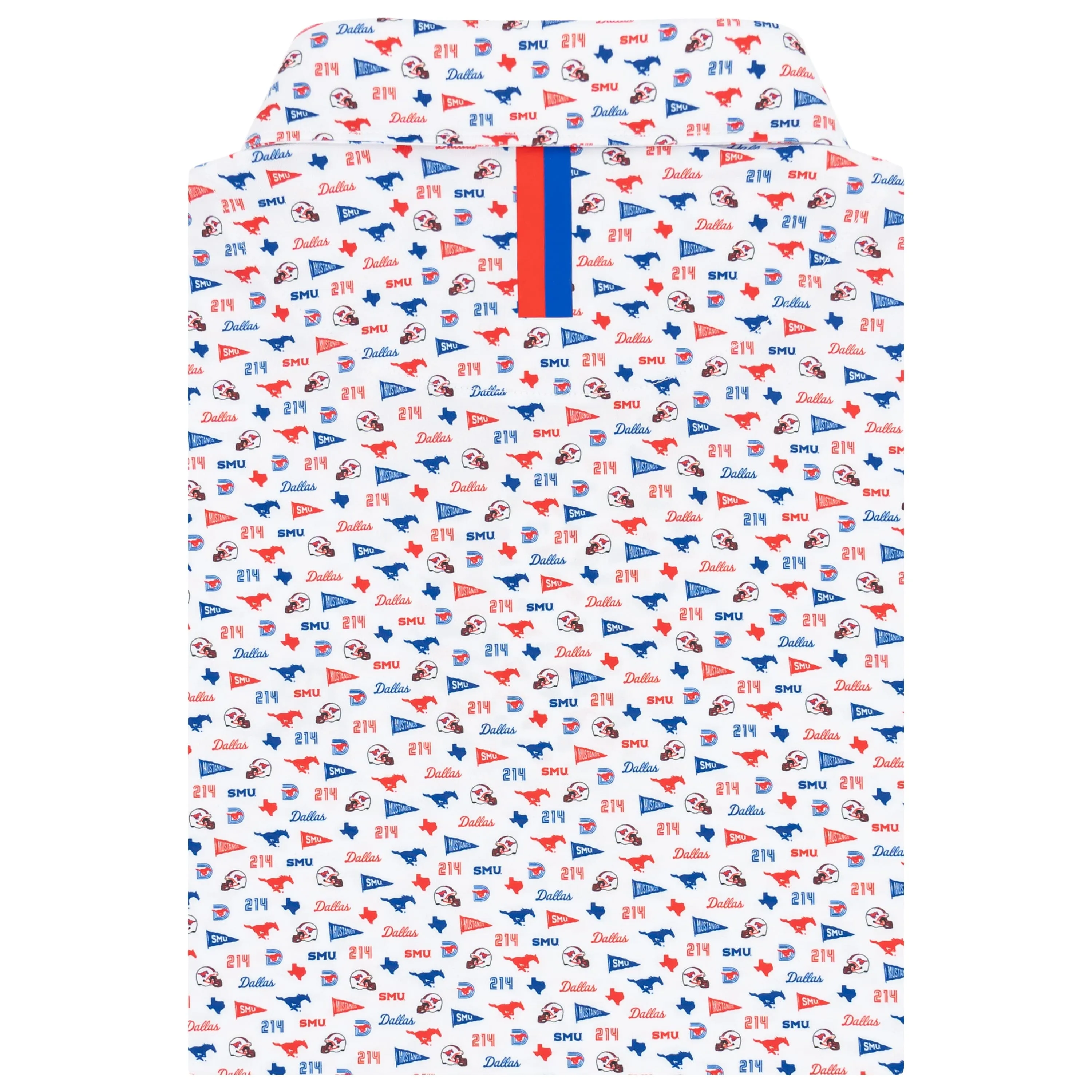 The Mustang Gameday | Collegiate Polo | The Mustang Gameday - White/Ocean Blue