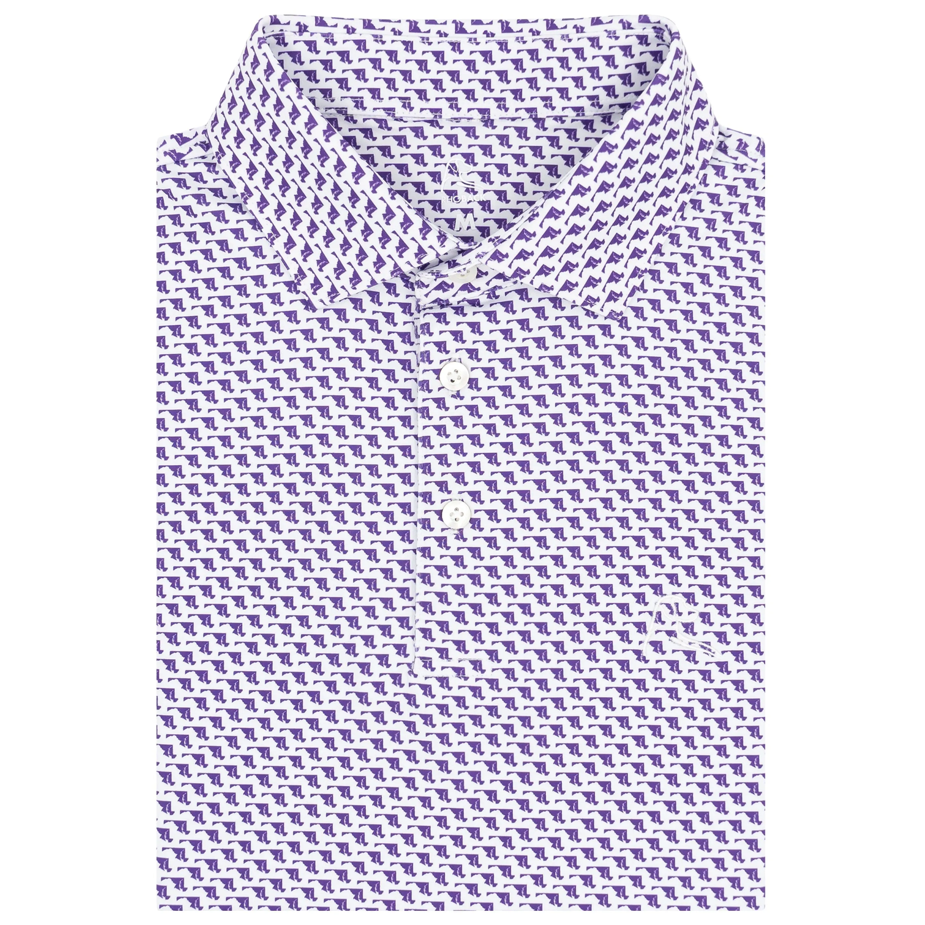 The Old Line State | Performance Polo | The Old Line State - Reauxback Purple/White - MD