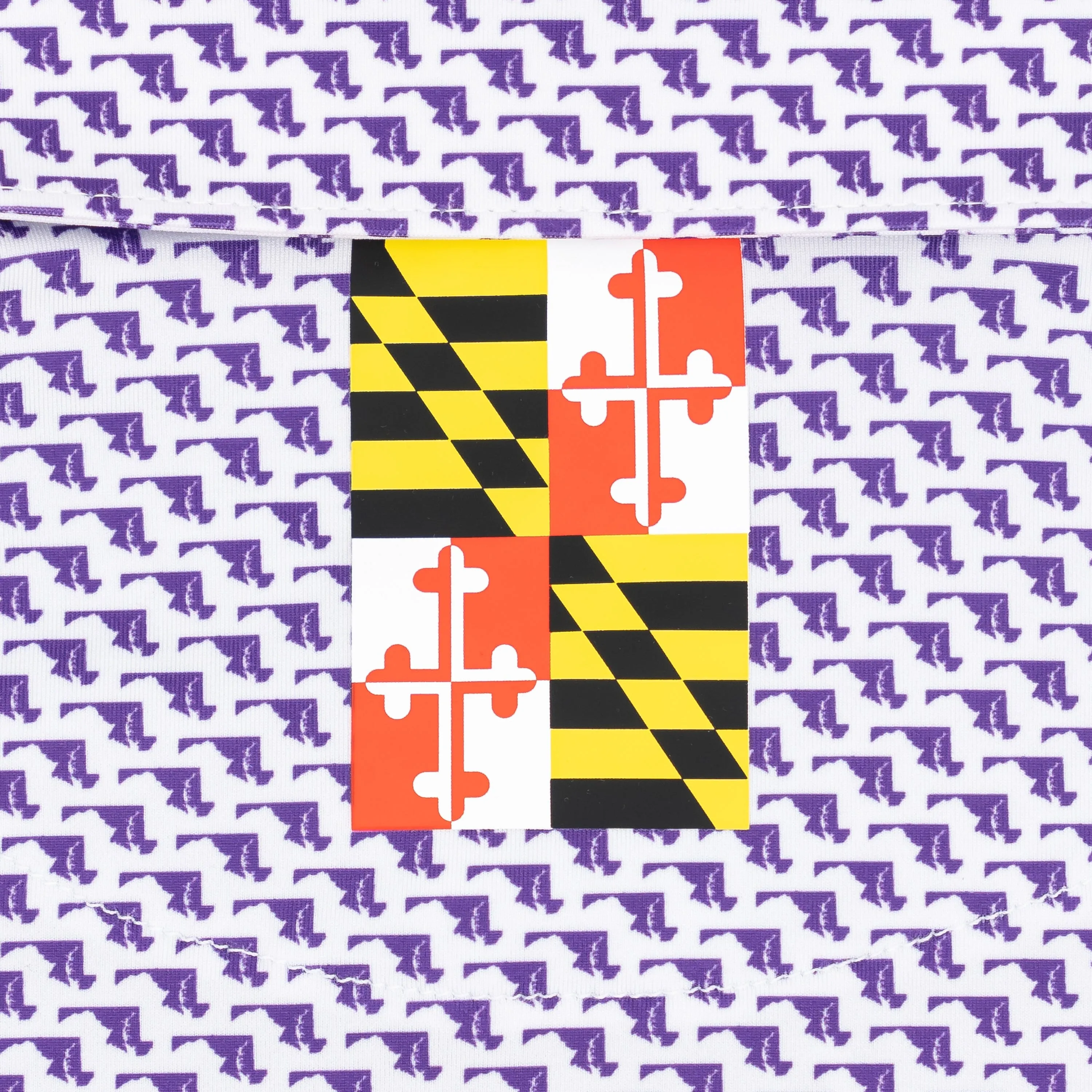 The Old Line State | Performance Polo | The Old Line State - Reauxback Purple/White - MD