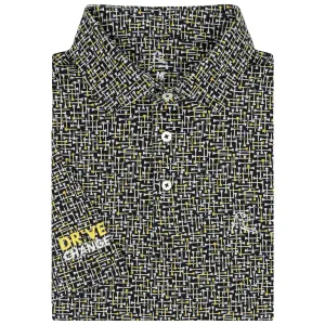 The Tee Plaid | Performance Polo | The Tee Plaid - Black/Sun Yellow - Drive Change