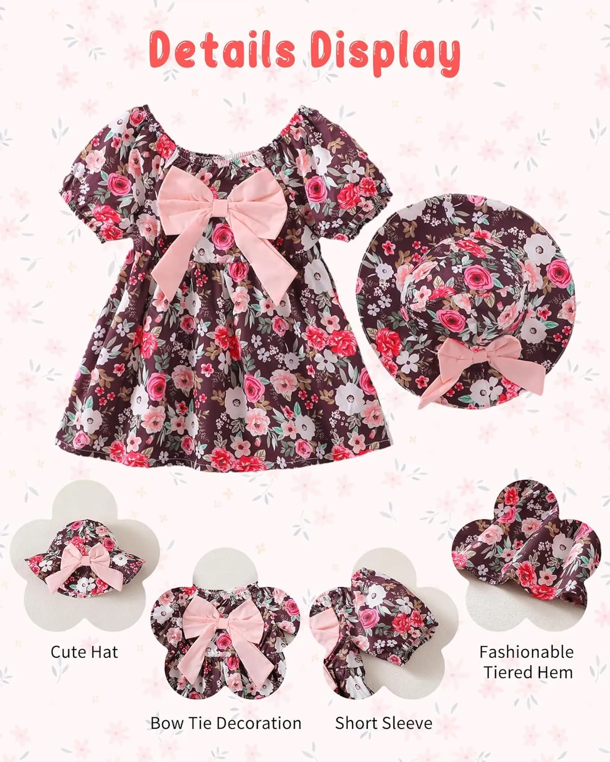 Toddler Baby Girls Summer Dresses 12 18 24 Girl Clothes Floral Casual Sundress 2t 3t Dresses for Toddler Girls