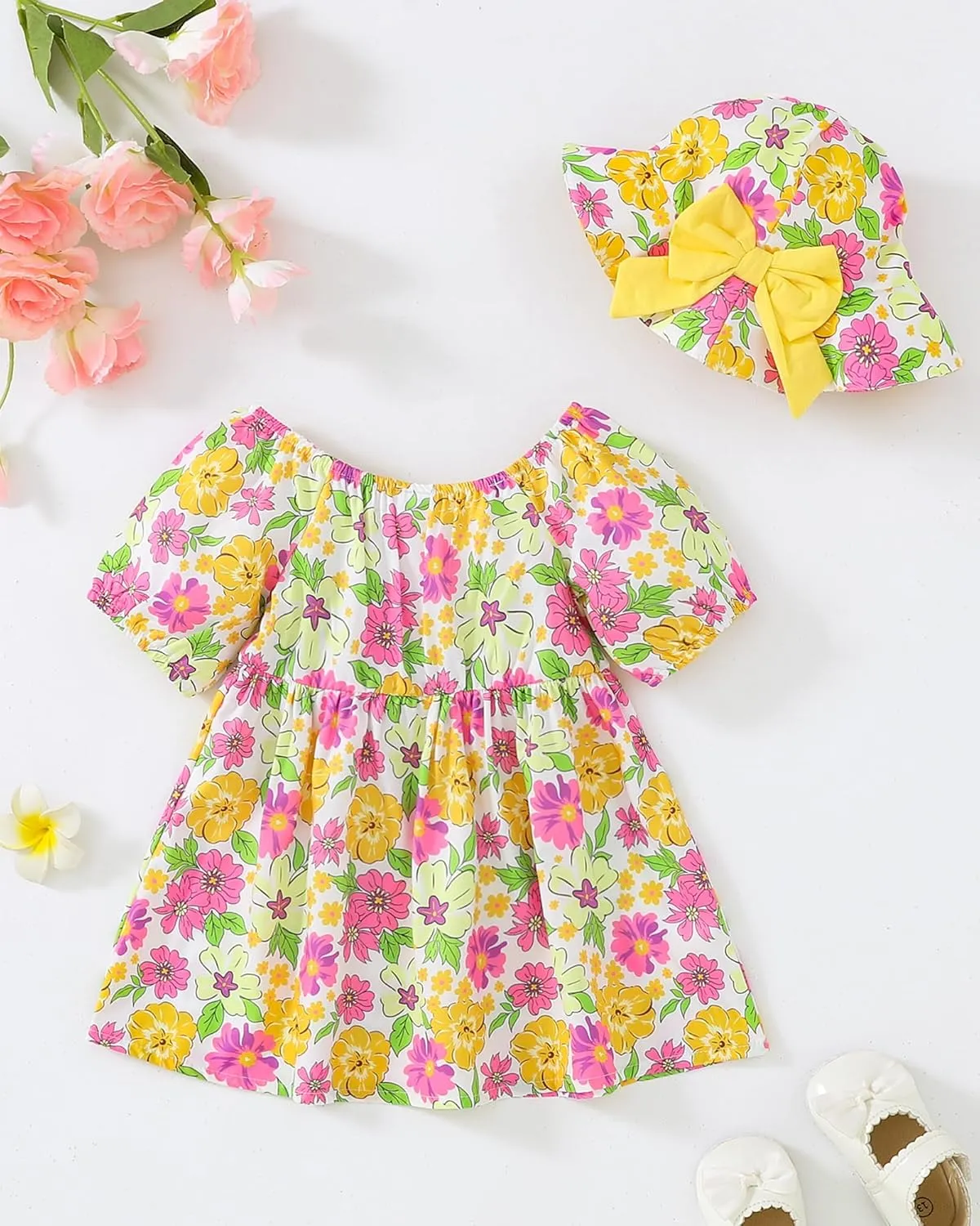 Toddler Baby Girls Summer Dresses 12 18 24 Girl Clothes Floral Casual Sundress 2t 3t Dresses for Toddler Girls