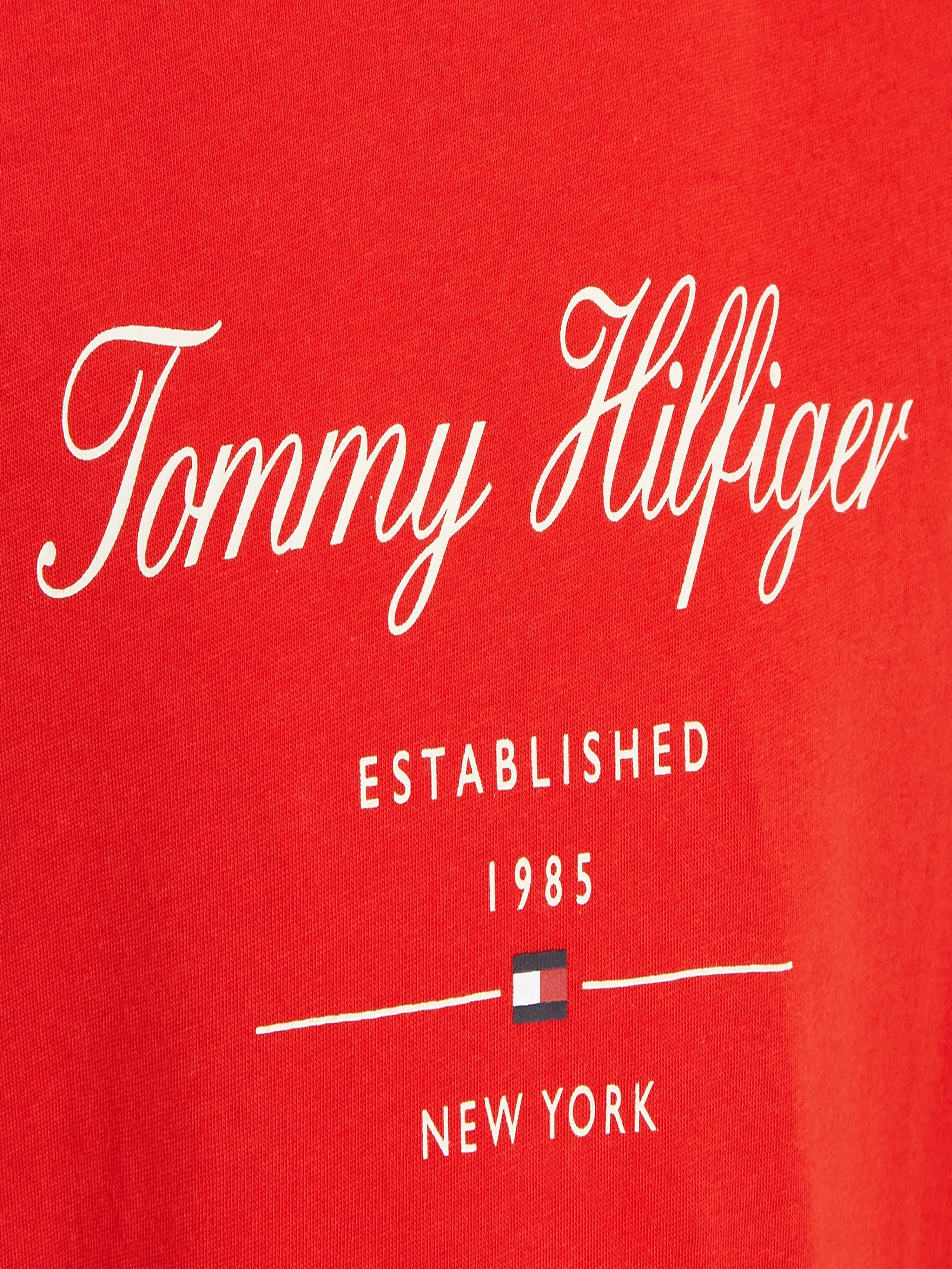 Tommy Hilfiger Boys Logo Script T-Shirt in Red