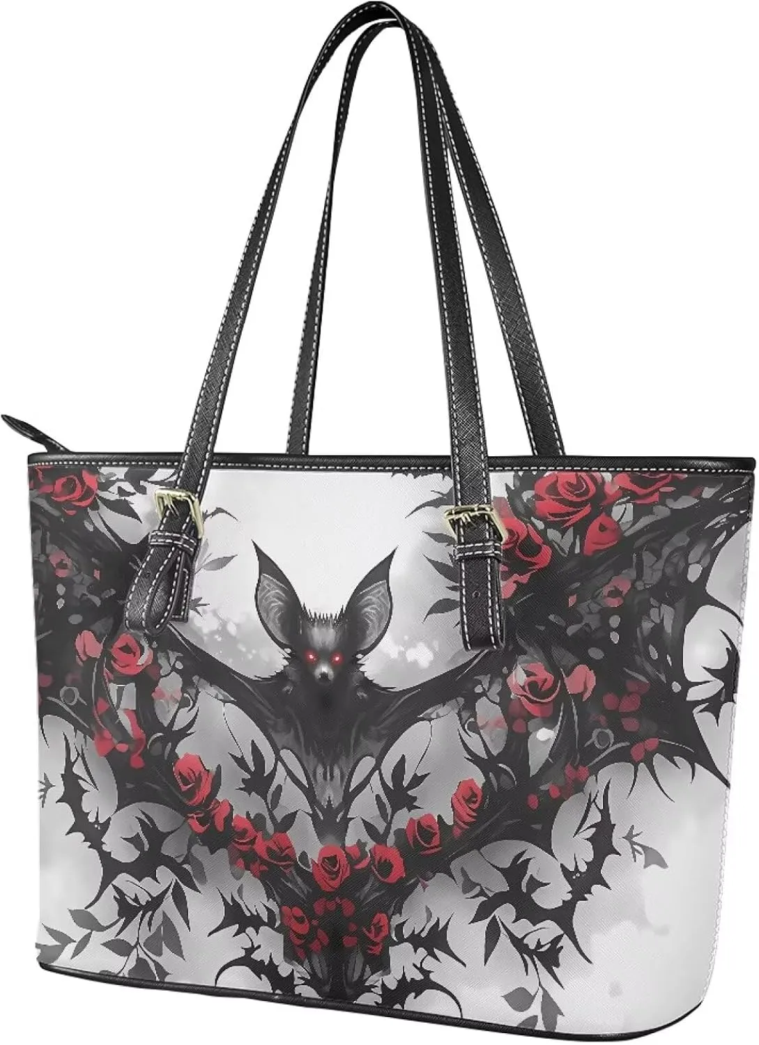 Tote Bag for Women PU Leather Folk Floral Top Handle Satchel Bags Zipper, Mexican Ethnic Large Handbag Shoulder Bag