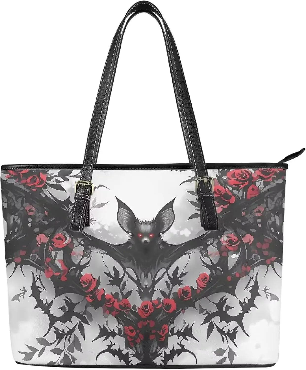 Tote Bag for Women PU Leather Folk Floral Top Handle Satchel Bags Zipper, Mexican Ethnic Large Handbag Shoulder Bag