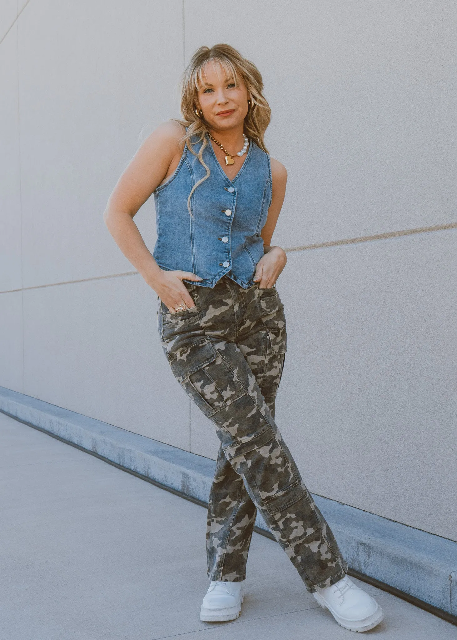 Tracey Straight Camo Denim