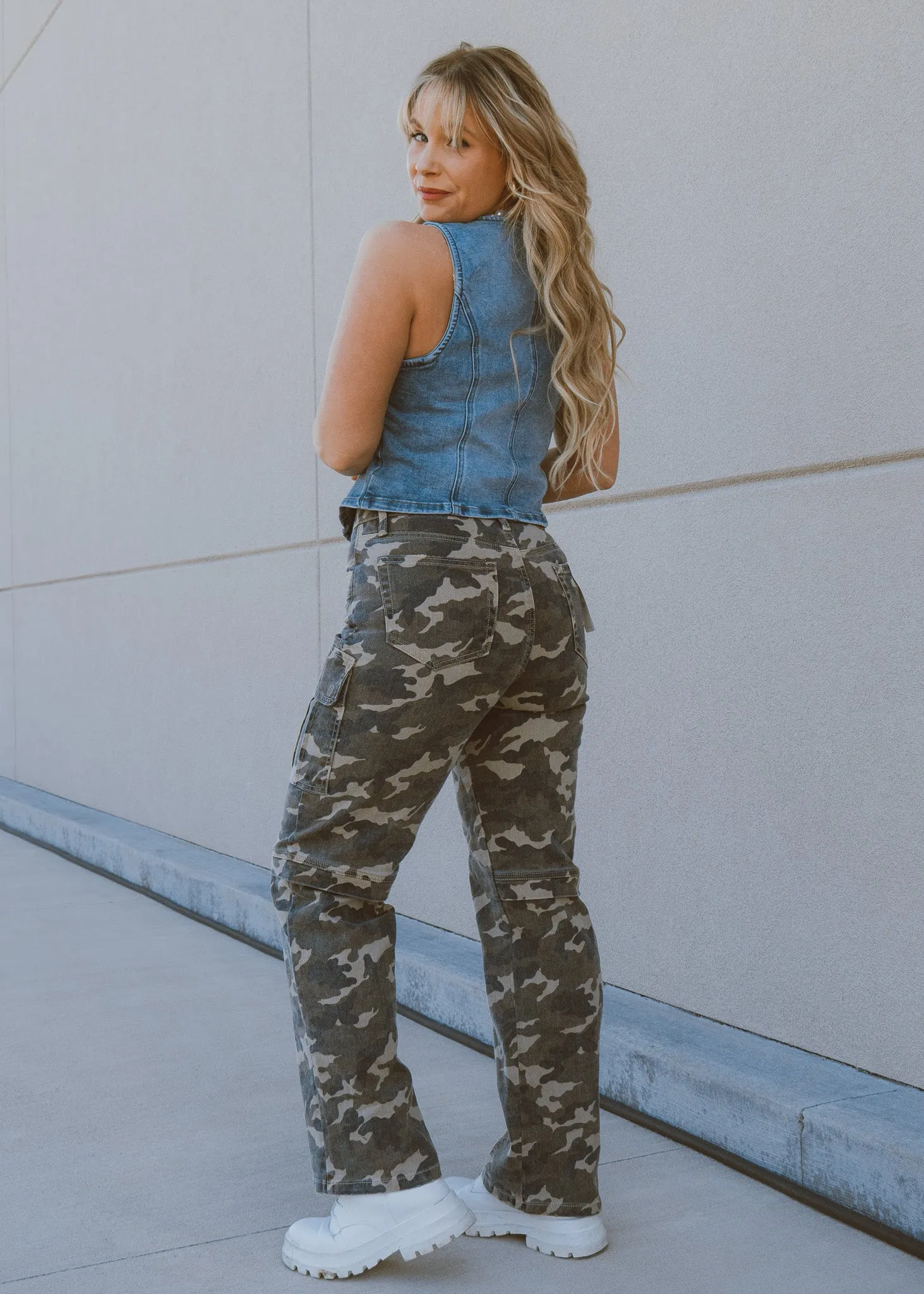 Tracey Straight Camo Denim