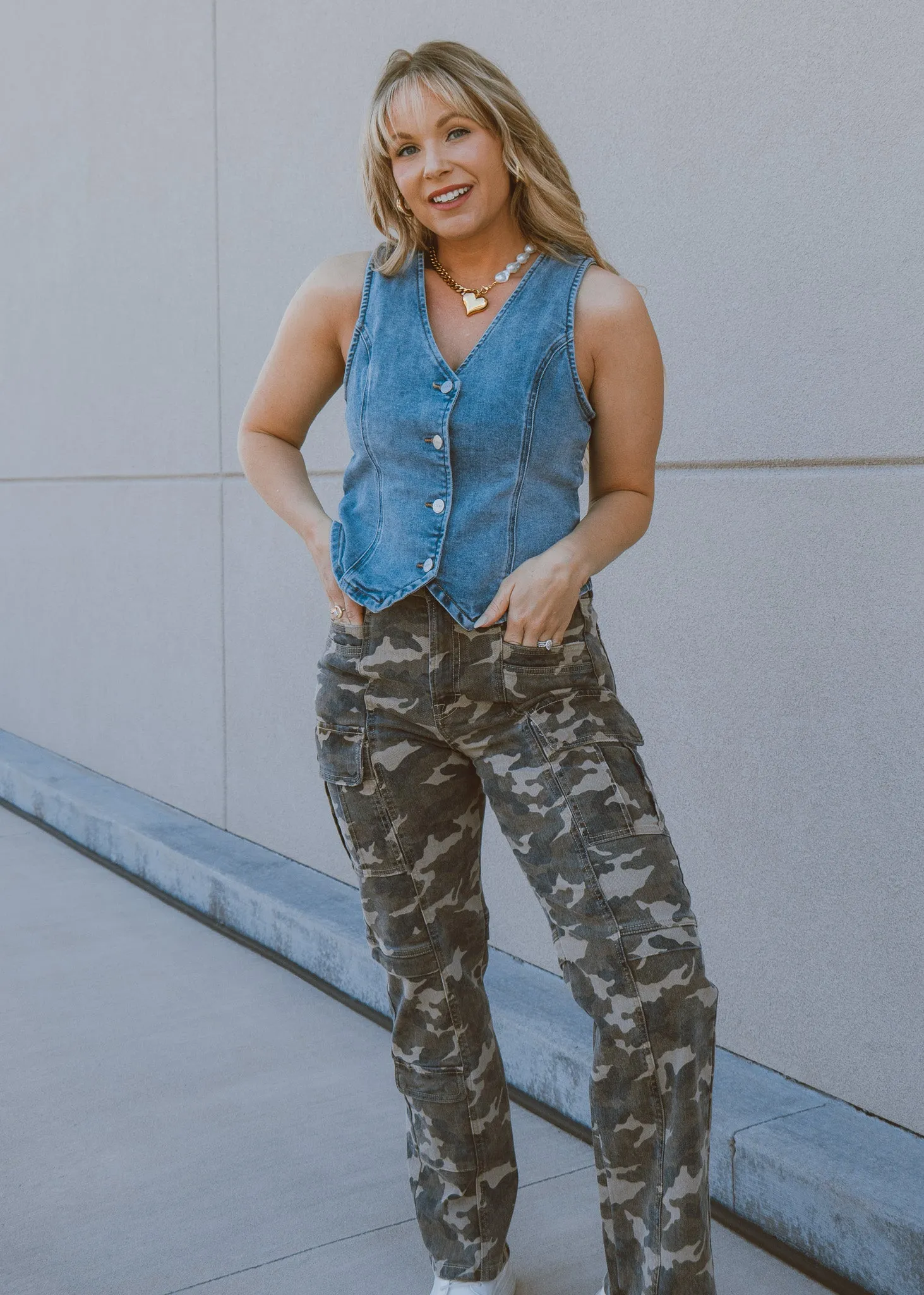 Tracey Straight Camo Denim