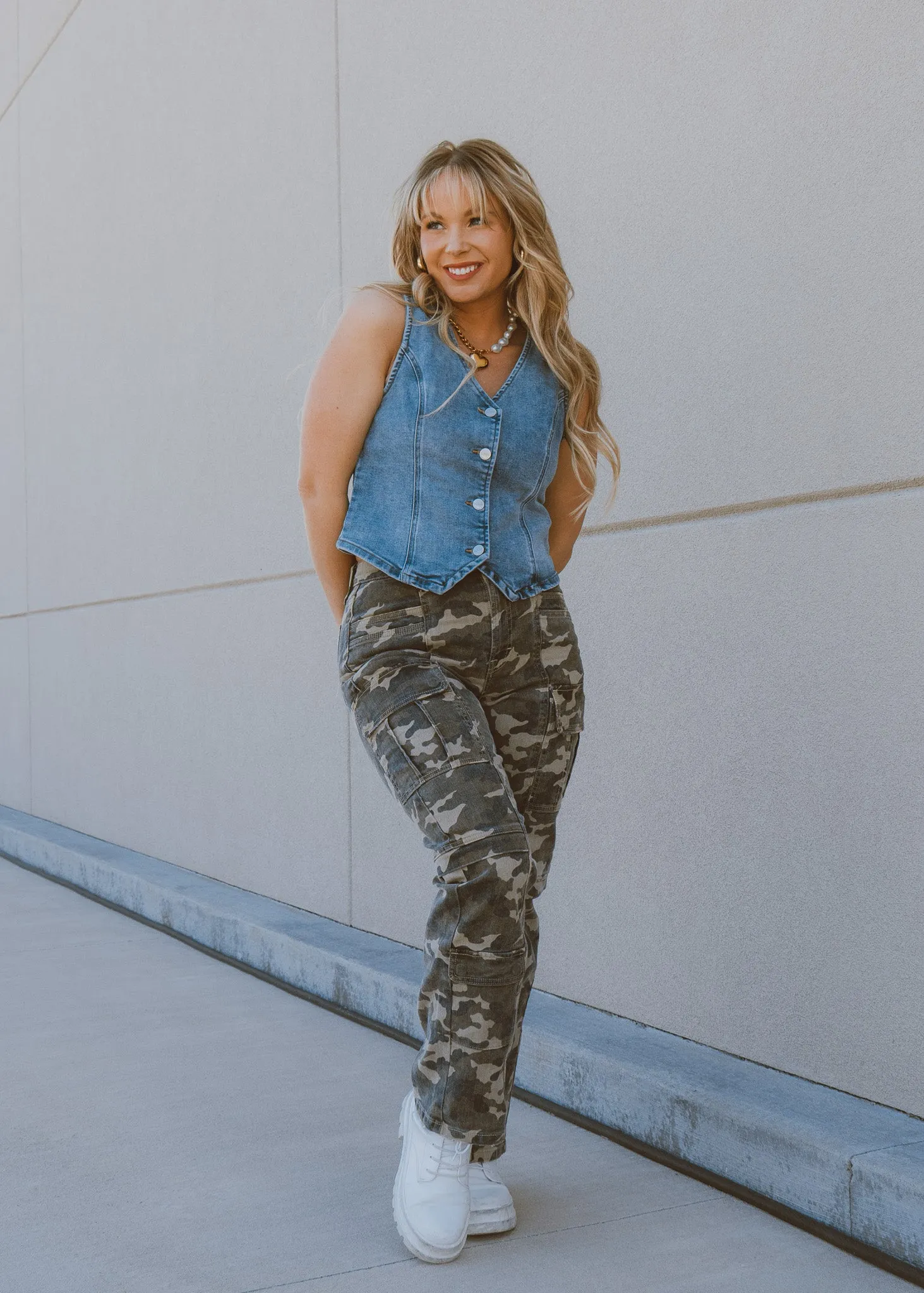 Tracey Straight Camo Denim
