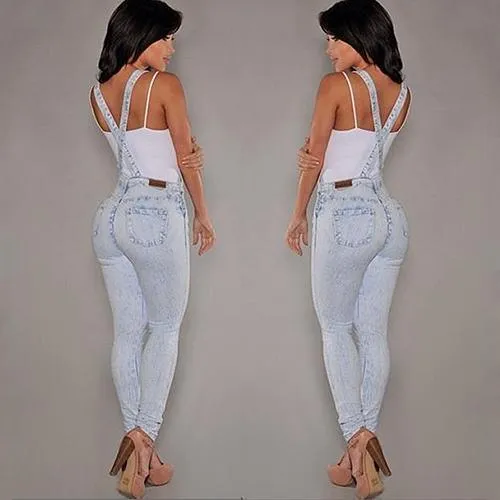 Trendy Ripped Denim Overalls for Women