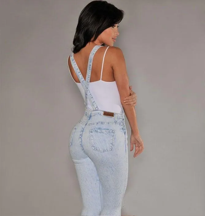 Trendy Ripped Denim Overalls for Women