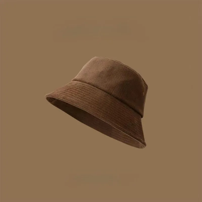 Unisex Smiley Embroidery Bucket Hat | Cotton Corduroy | Hip Hop Style | Sun Cap