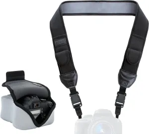USA Gear FlexSLEEVE (Gray)   TrueSHOT Neck Strap (Black)  Bundle