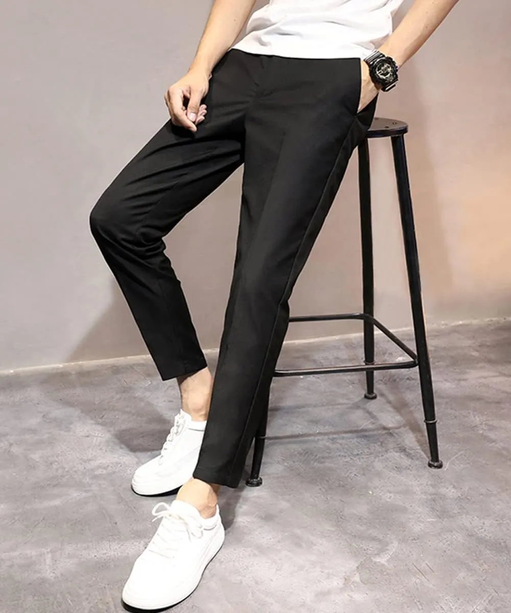 utcoco Men's Cropped Suit Pants Slim-Fit Ankle Length Dress Pants