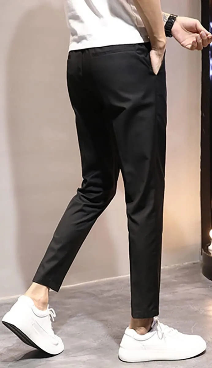 utcoco Men's Cropped Suit Pants Slim-Fit Ankle Length Dress Pants