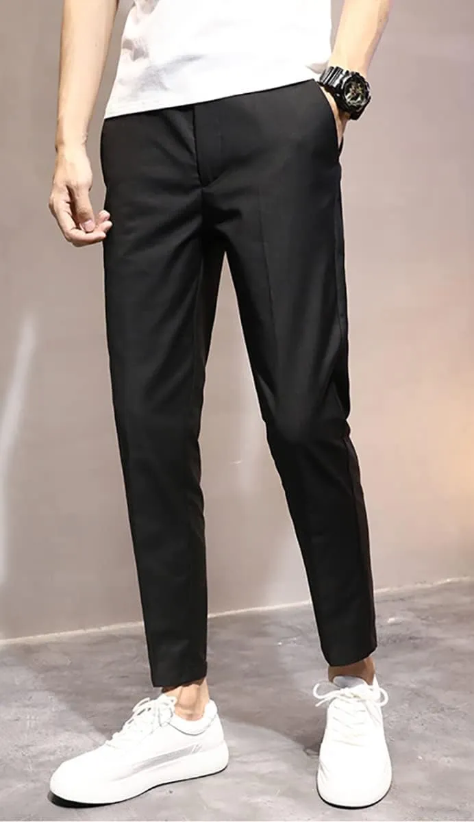utcoco Men's Cropped Suit Pants Slim-Fit Ankle Length Dress Pants
