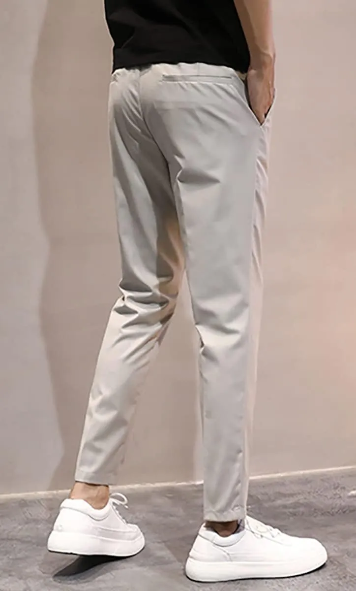 utcoco Men's Cropped Suit Pants Slim-Fit Ankle Length Dress Pants