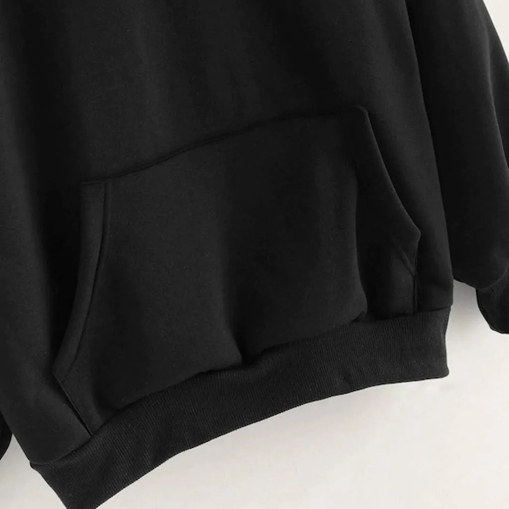 Vickyleb Womens Hoodie Solid Basic Fleece Drawstring Loose Fit Sweatshirt Long Sleeve Pullover with Kangaroo Pocket