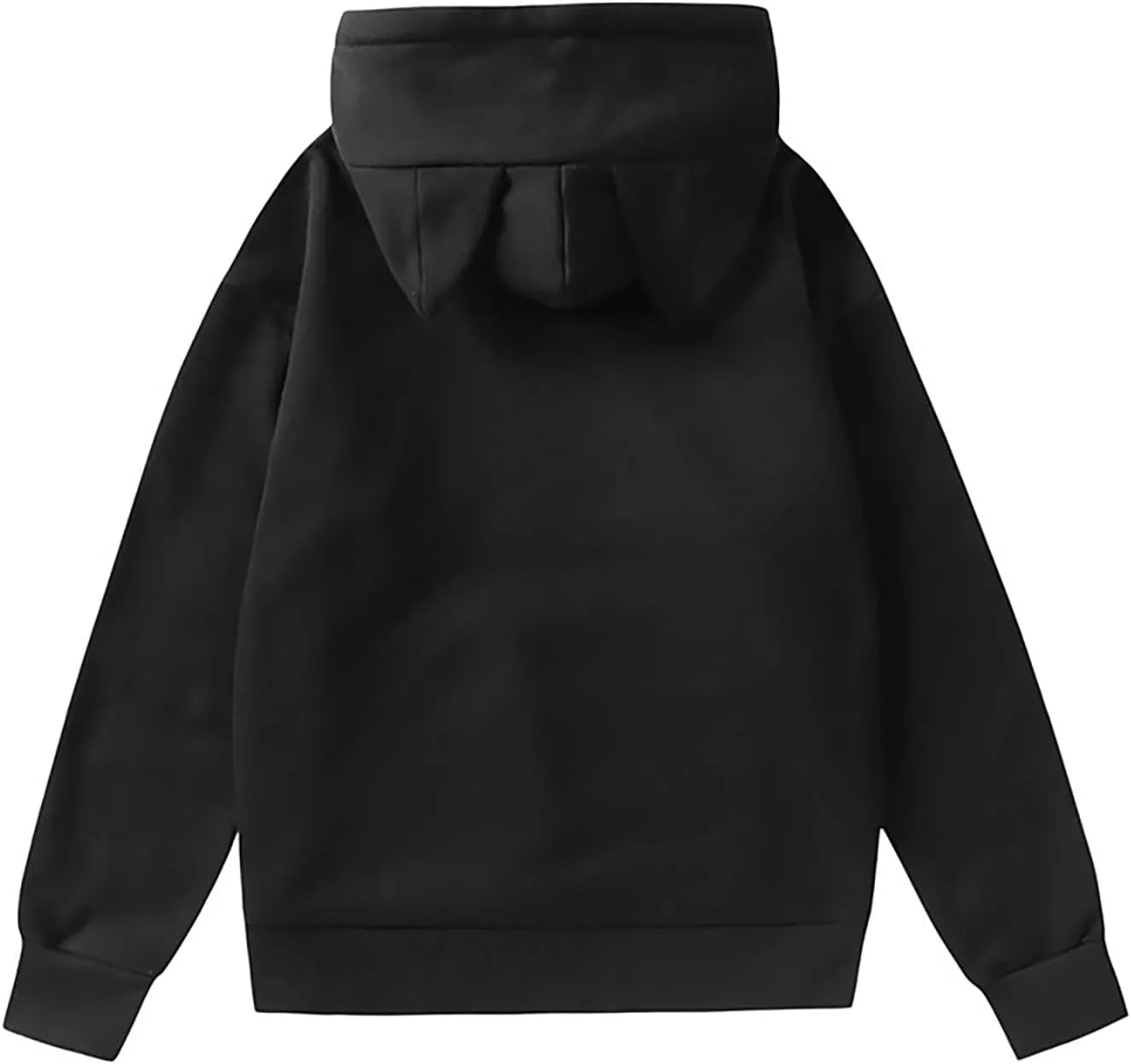 Vickyleb Women's Hoodies Cute Cat Ears Fleece Long Sleeve Pullover Sweatshirts Drawstring Solid Casual Basic Sweatshirt