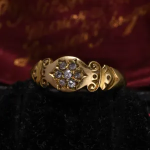 Victorian Diamond Flower Gypsy Ring
