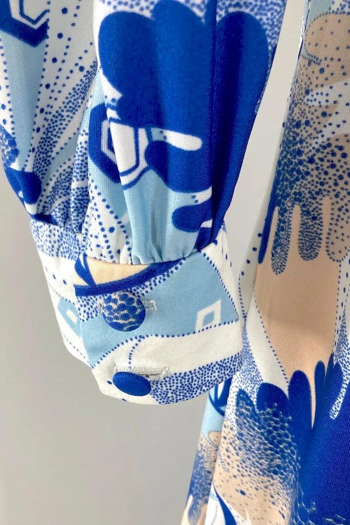 Vintage 70s Abstract Maxi Dress