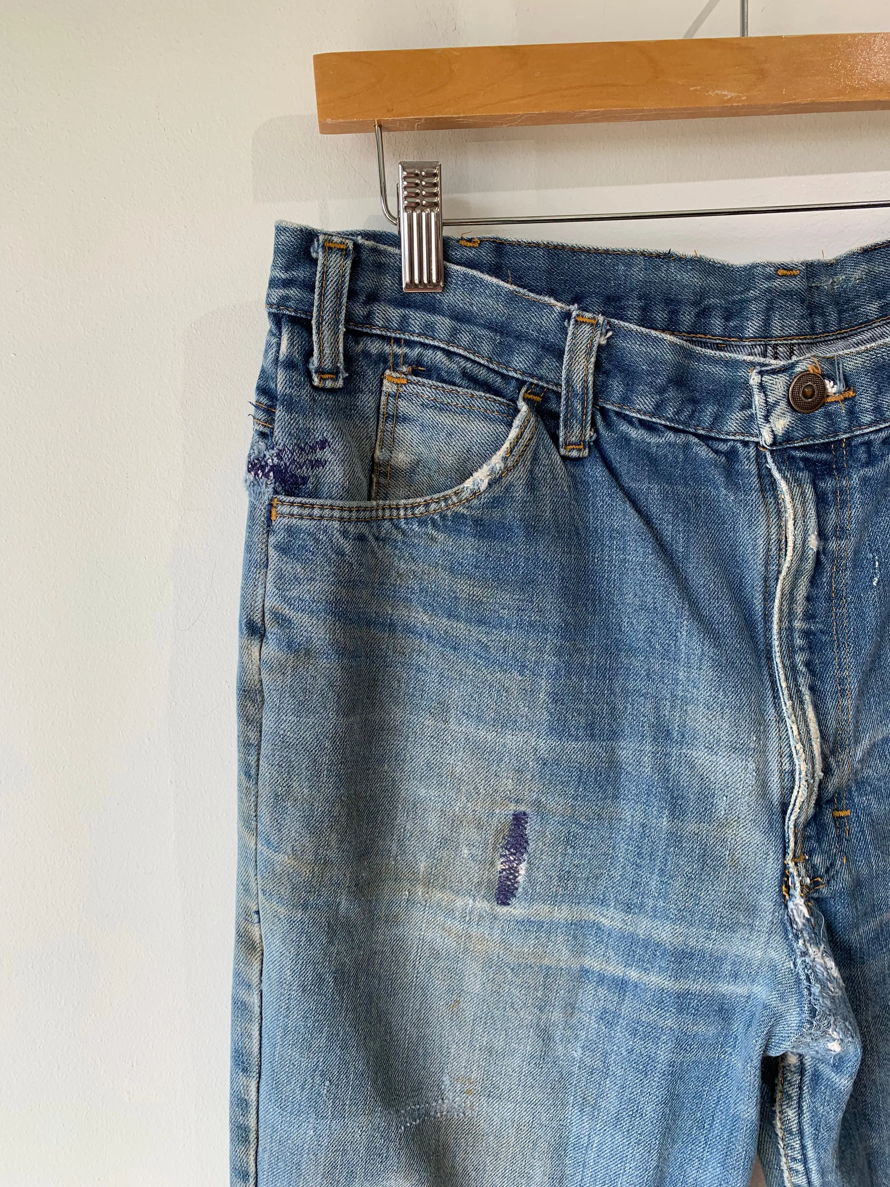 Vintage Flare Jeans With Navy Stitching