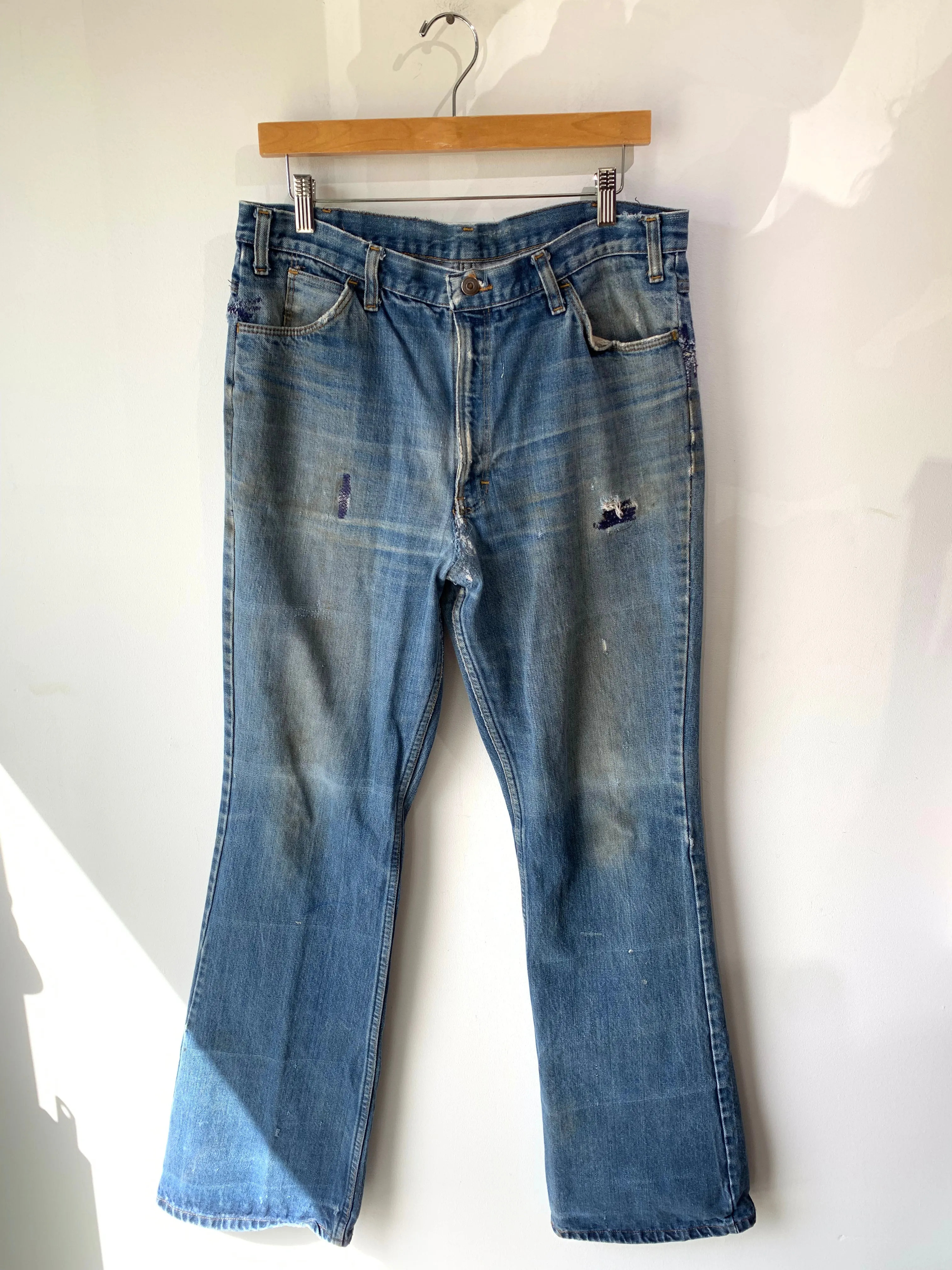 Vintage Flare Jeans With Navy Stitching