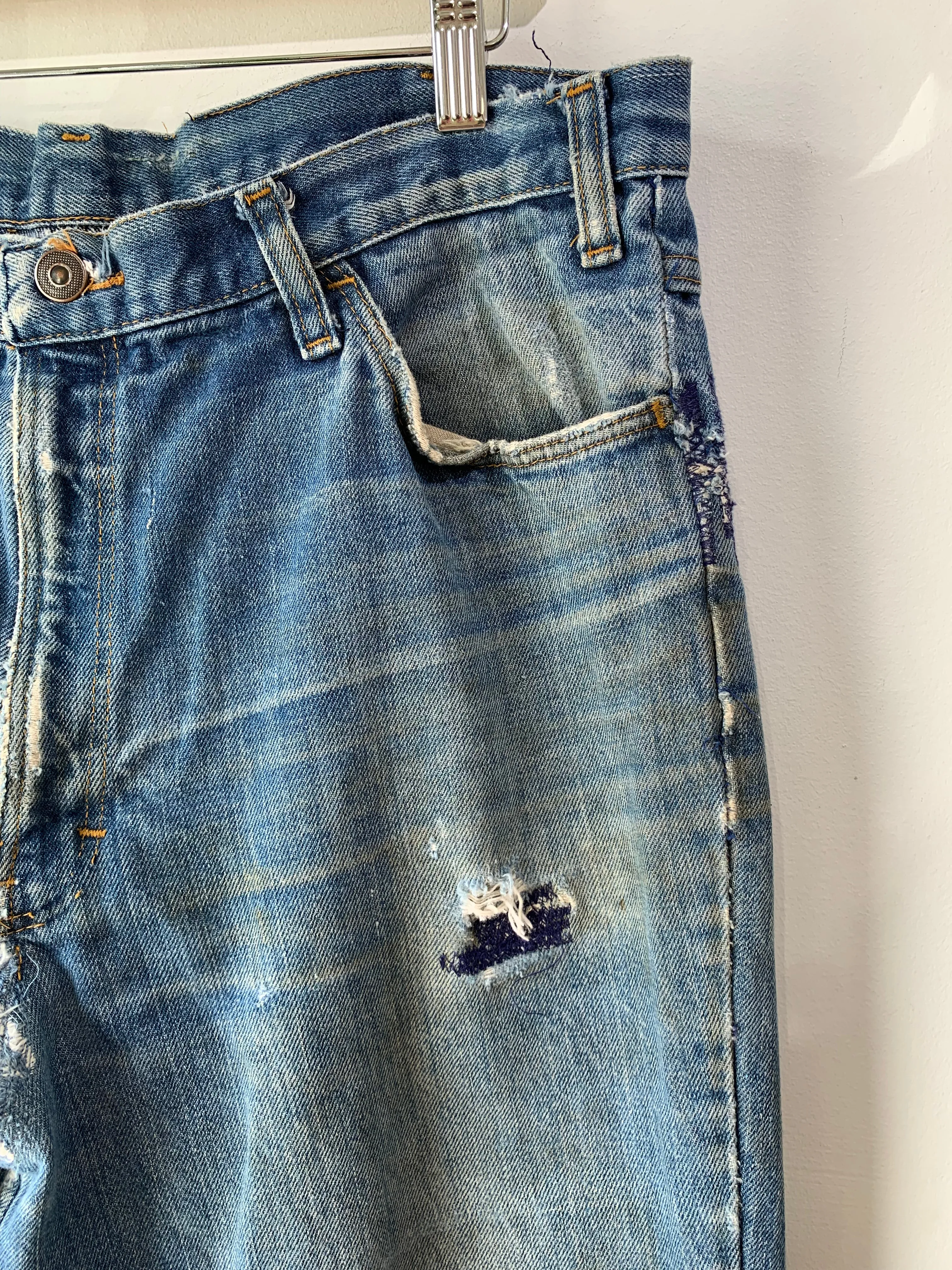 Vintage Flare Jeans With Navy Stitching