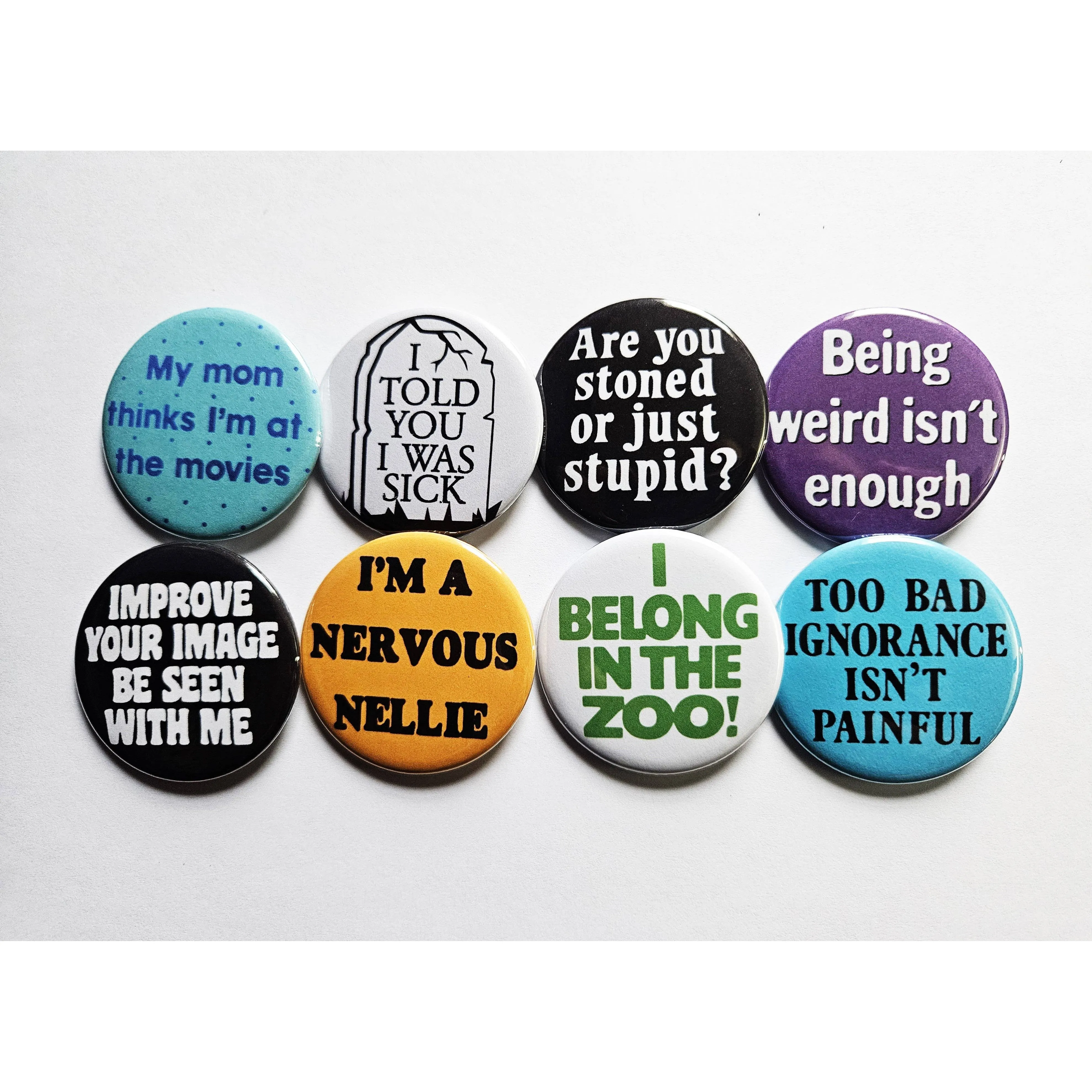 Vintage Reproduction Improve Your Image Be Seen With Me Small Pinback Button | 1.25" Diameter