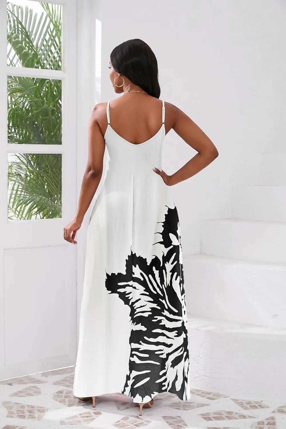 vunahzma Womens Casual Fashion Sleeveless Plus Size Loose Long Sexy Maxi Dress with Pockets