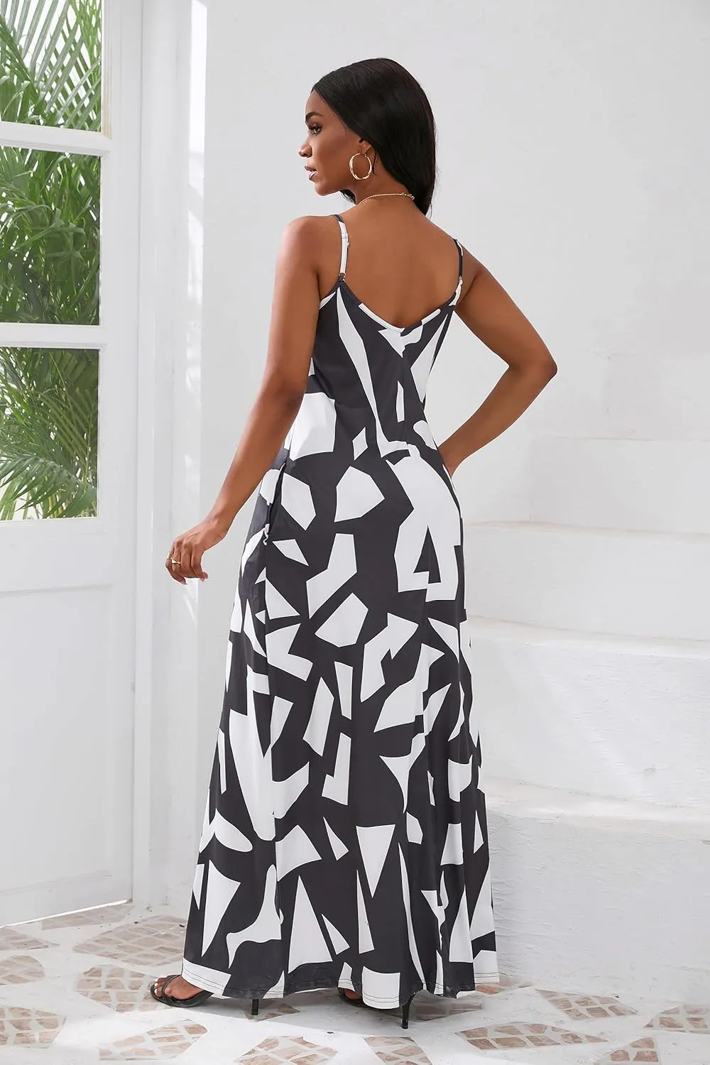 vunahzma Womens Casual Fashion Sleeveless Plus Size Loose Long Sexy Maxi Dress with Pockets