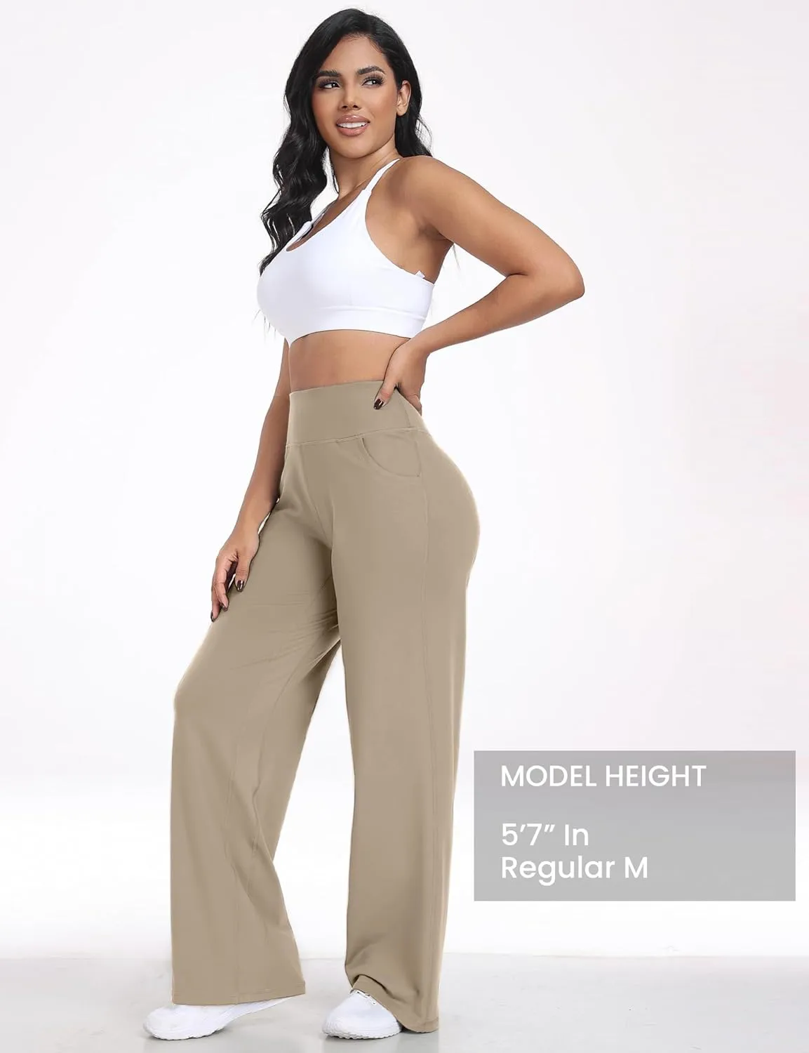 Wide Leg Pants Women High-Waisted Yoga Work Dress Pants, Casual Sweatpants, Petite/Regular/Tall