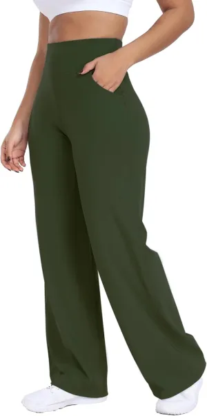 Wide Leg Pants Women High-Waisted Yoga Work Dress Pants, Casual Sweatpants, Petite/Regular/Tall