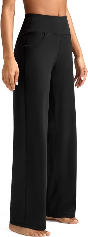 Wide Leg Pants Women High-Waisted Yoga Work Dress Pants, Casual Sweatpants, Petite/Regular/Tall