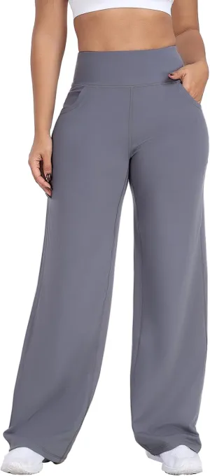 Wide Leg Pants Women High-Waisted Yoga Work Dress Pants, Casual Sweatpants, Petite/Regular/Tall
