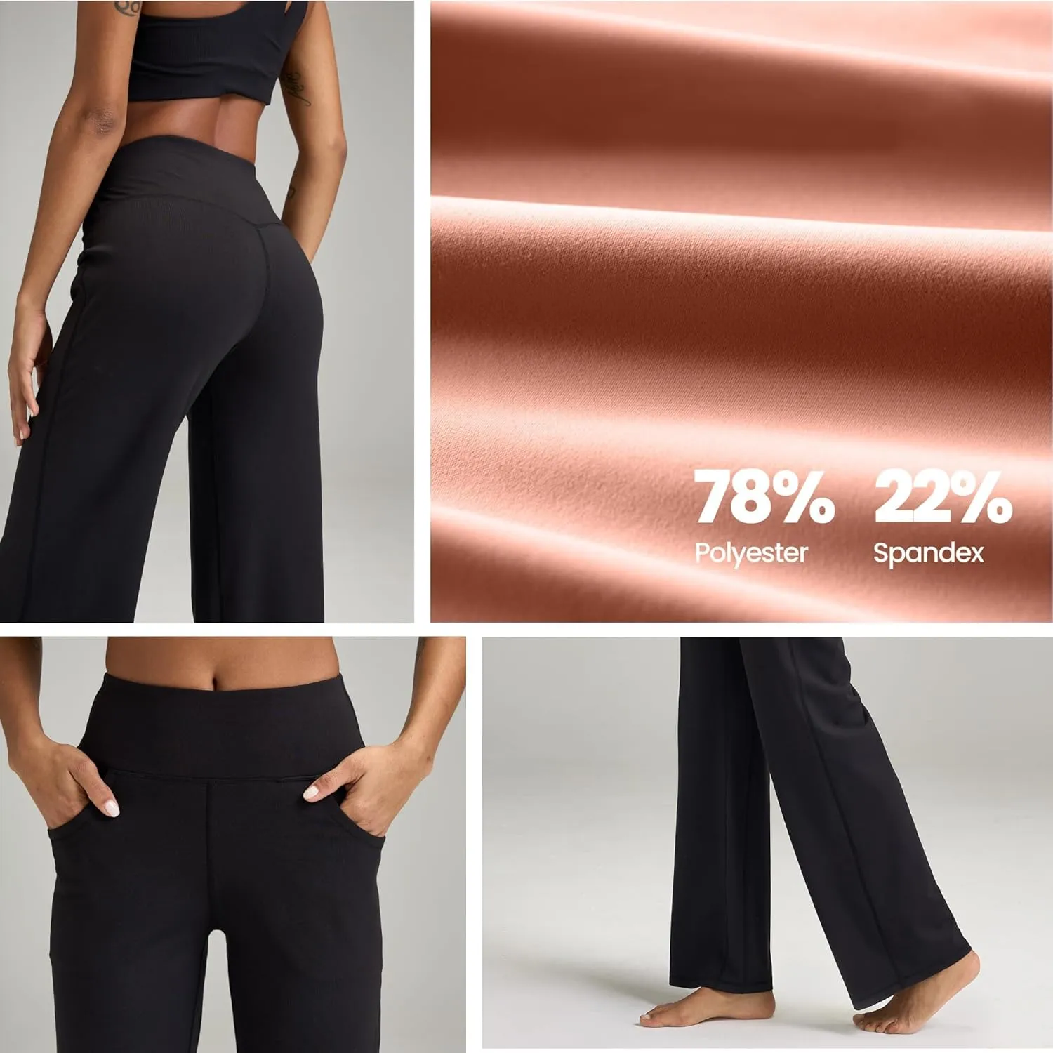 Wide Leg Pants Women High-Waisted Yoga Work Dress Pants, Casual Sweatpants, Petite/Regular/Tall