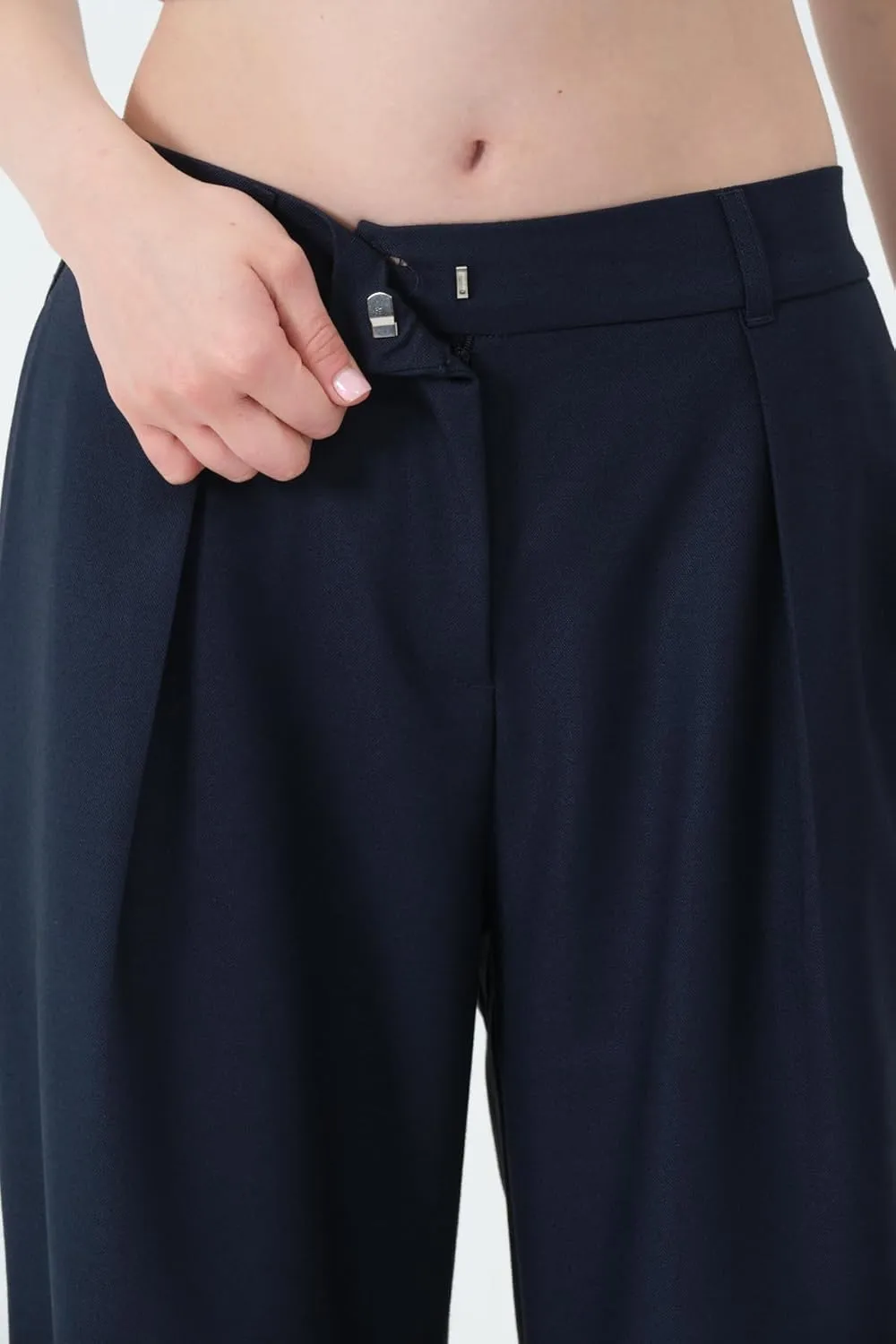 Wide Leg Work Pants Womens Elastic High Waisted Casual Office Dress Pants Trousers with Pocket Regular and Plus Size Slacks