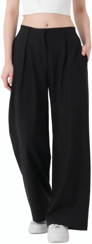 Wide Leg Work Pants Womens Elastic High Waisted Casual Office Dress Pants Trousers with Pocket Regular and Plus Size Slacks