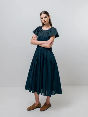 Wide Shoulder Dress - Navy