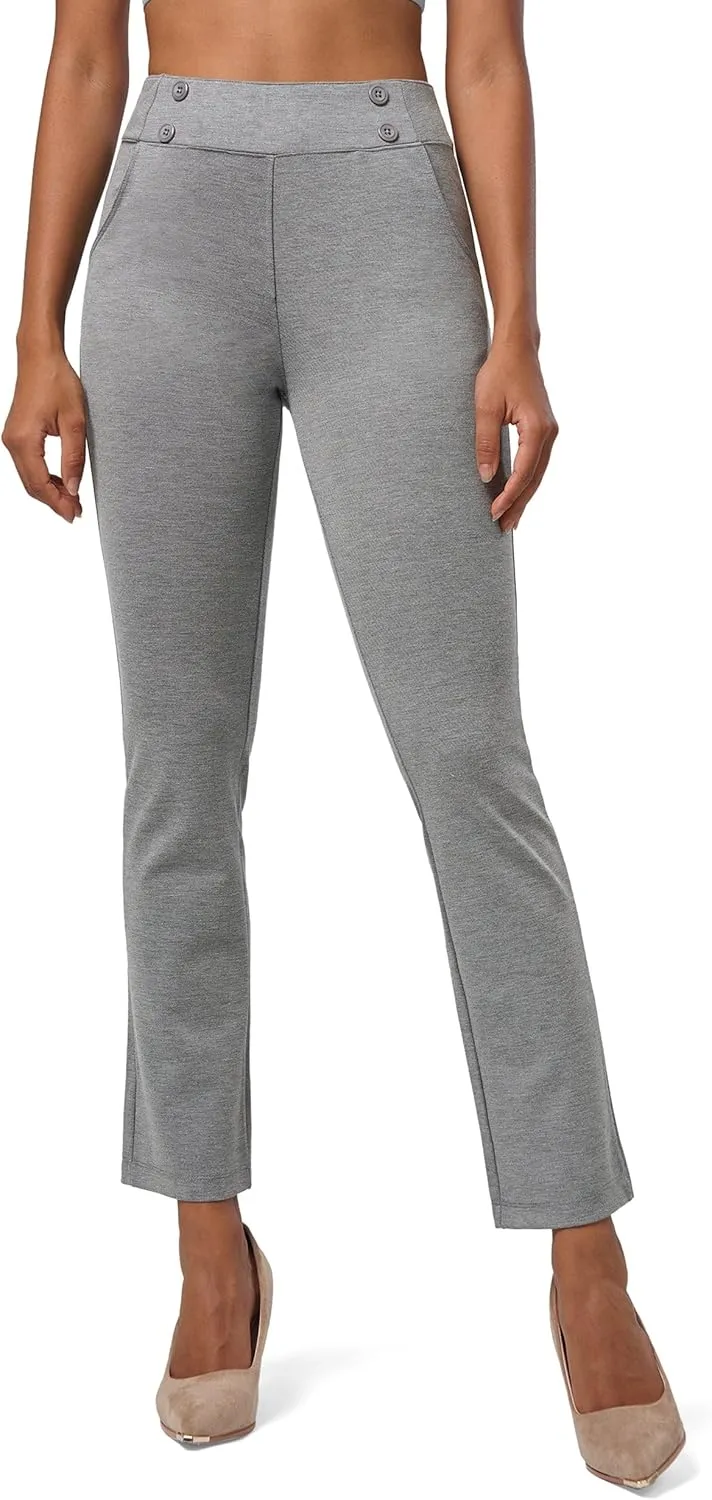 Willit Women's Yoga Dress Pants Stretch Business Work Casual Pants High Waisted Cropped Office Pants 27"
