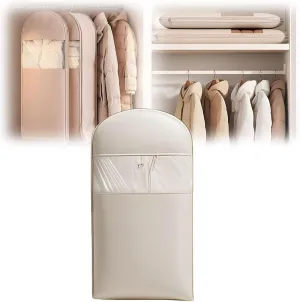 Wmool Space Saving Hanging Garment Bag with Self Compression Zipper, Space Saver Closet Organizers, Dust Cover Clothes Bags for Down Coat