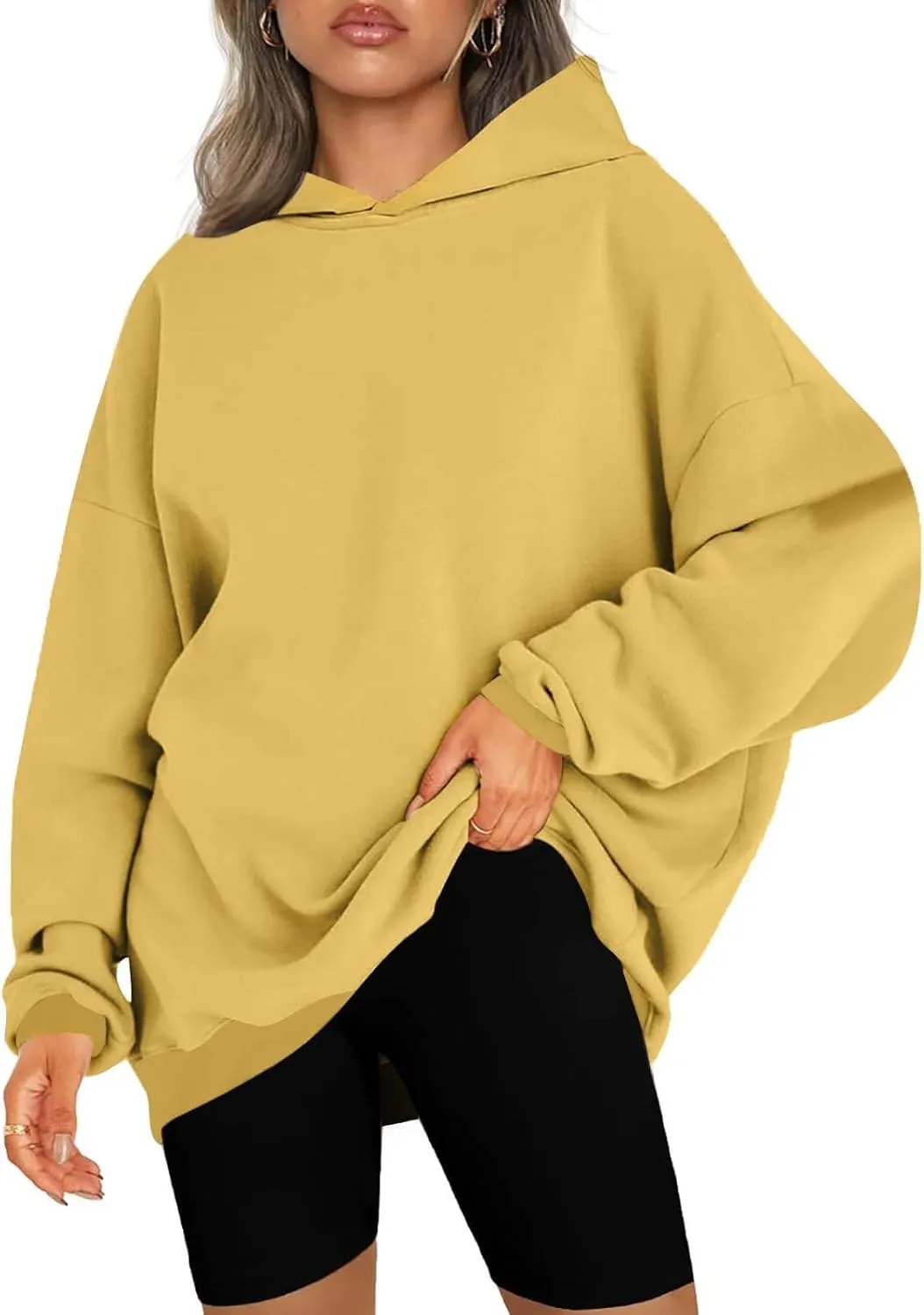Women Fashion Hoodies 2023 Casual Fall Outfits Long Sleeve Oversized Sweatshirts Fleece Pullover Tops Trendy