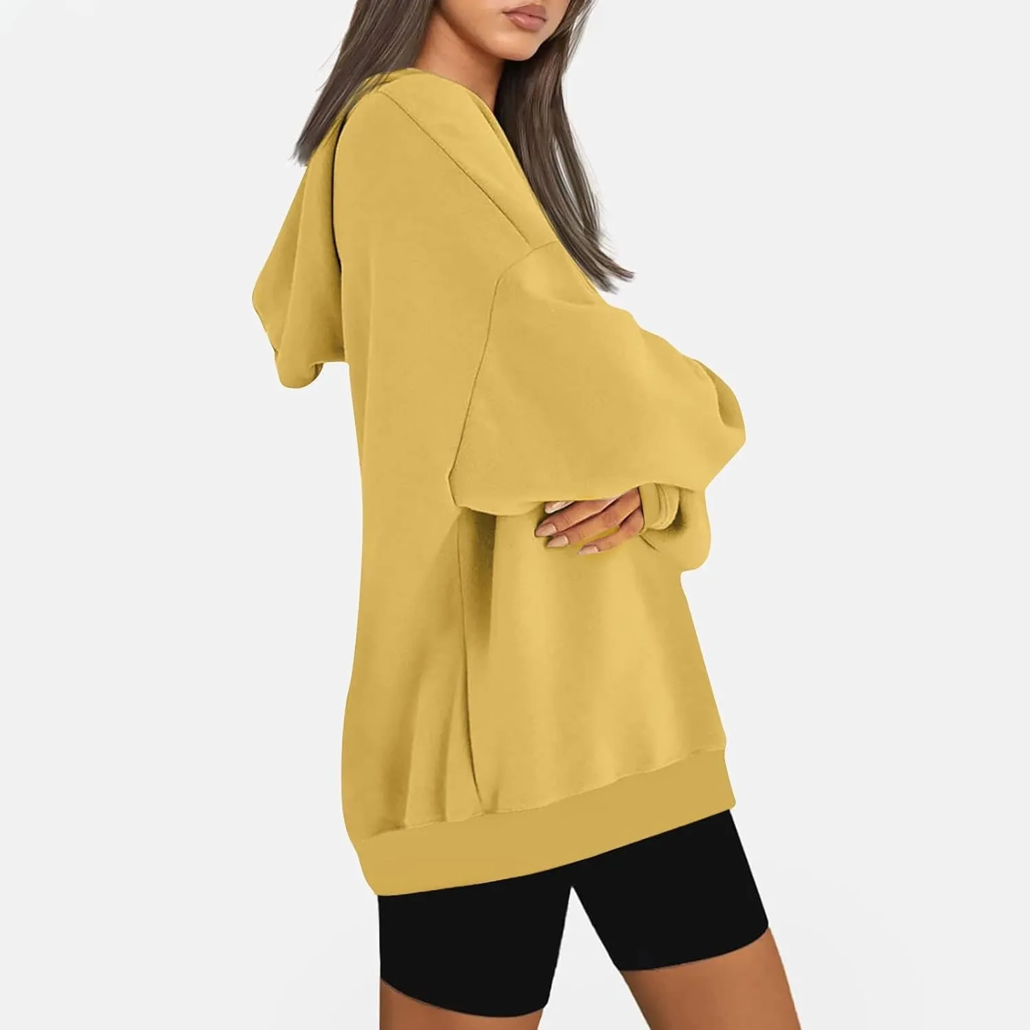 Women Fashion Hoodies 2023 Casual Fall Outfits Long Sleeve Oversized Sweatshirts Fleece Pullover Tops Trendy