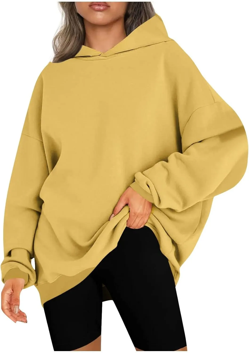 Women Fashion Hoodies 2023 Casual Fall Outfits Long Sleeve Oversized Sweatshirts Fleece Pullover Tops Trendy