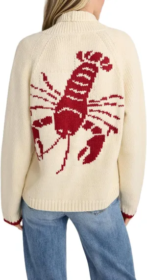 Women Lobster Knit Sweater Cardigan Y2k Long Sleeve Graphic Knitted Cardigans Goth Vintage Knitwear Fall Winter