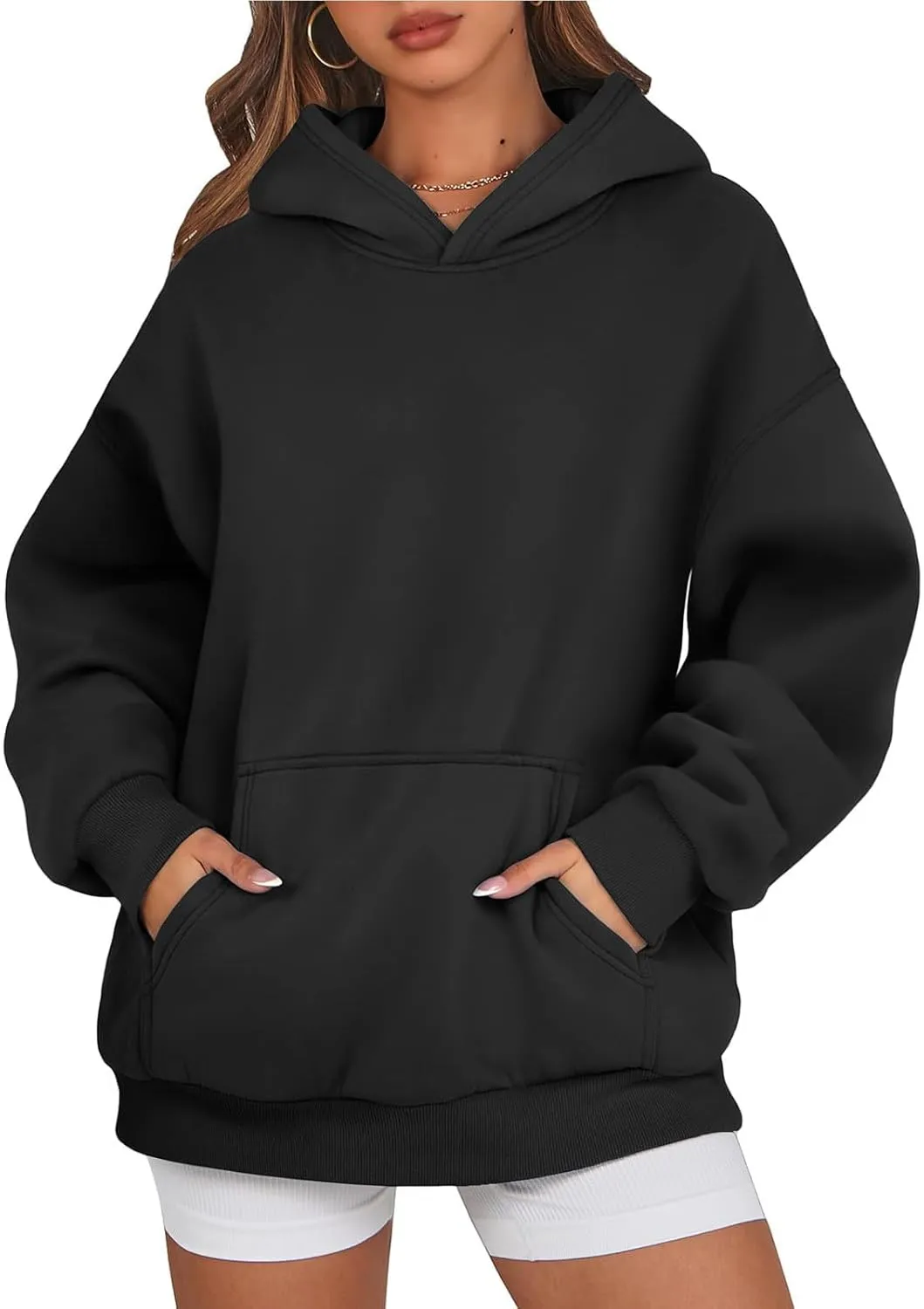 Women Oversized Hoodie Fleece Sweatshirts with Pockets Casual Loose Y2K Hoodie Long Sleeve Comfort Colors Sweatshirts