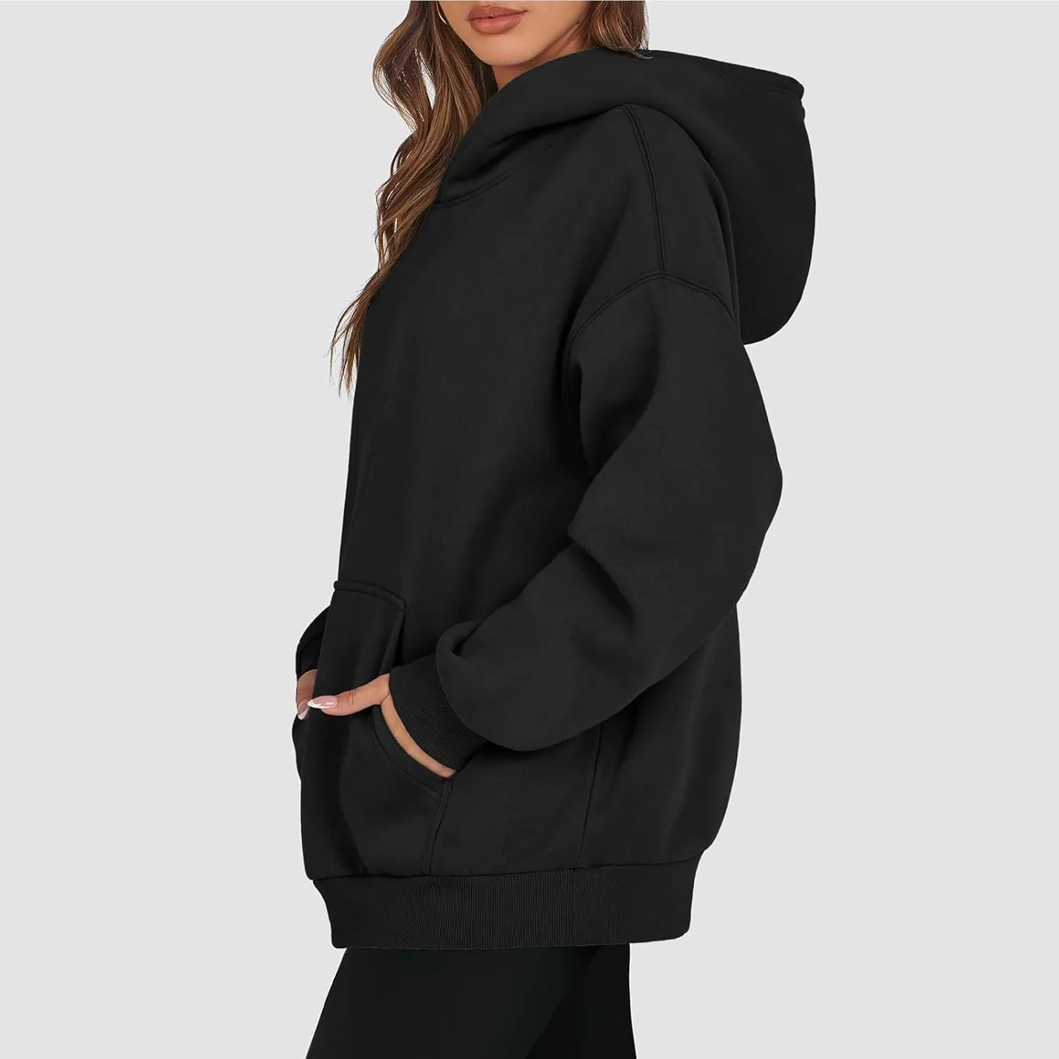 Women Oversized Hoodie Fleece Sweatshirts with Pockets Casual Loose Y2K Hoodie Long Sleeve Comfort Colors Sweatshirts