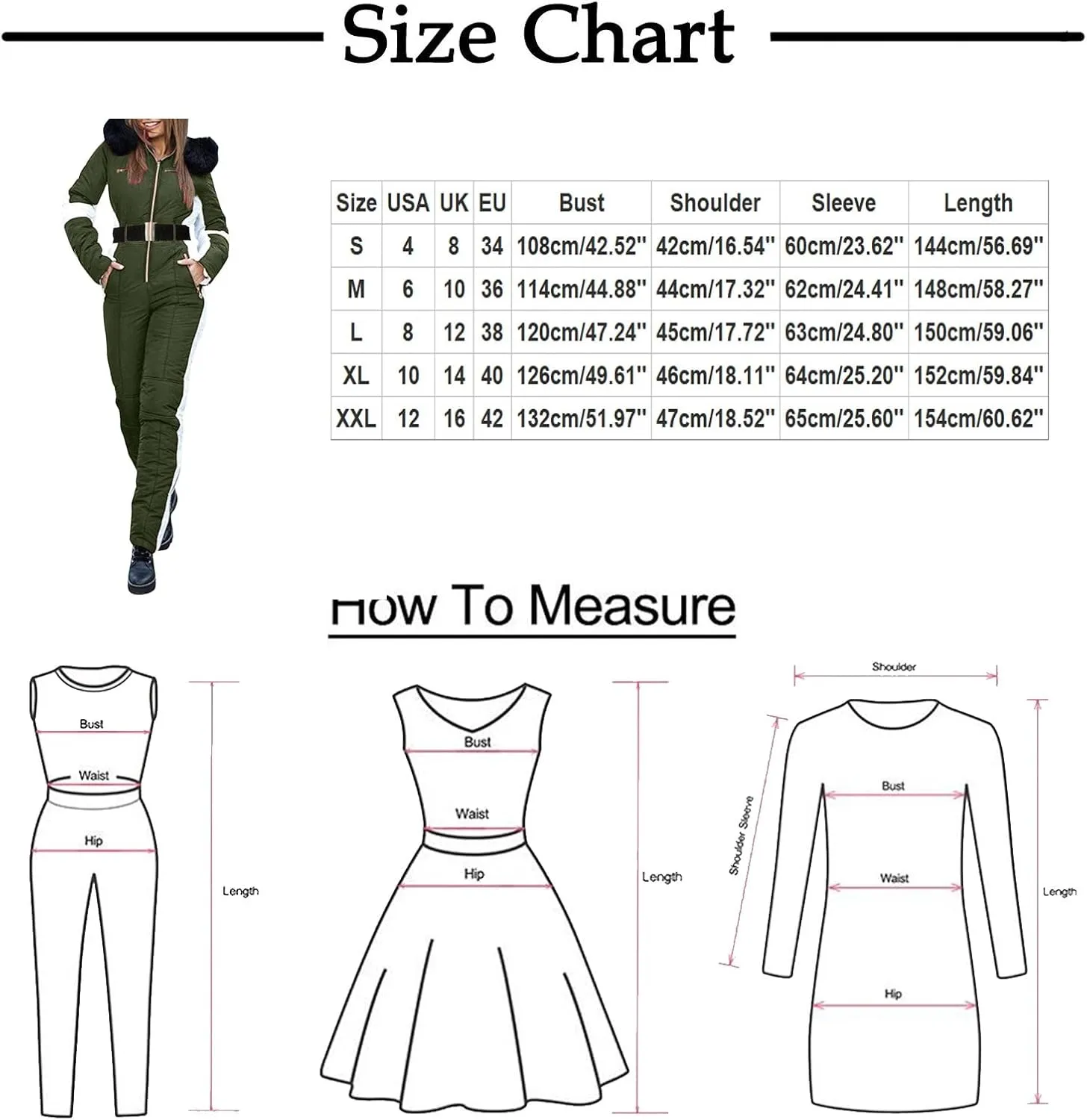 Women Winter One Piece Ski Suits Outdoor Sports Snowsuit Fur Collar Coat Jumpsuit with Hoodies Ski Jackets and Pants